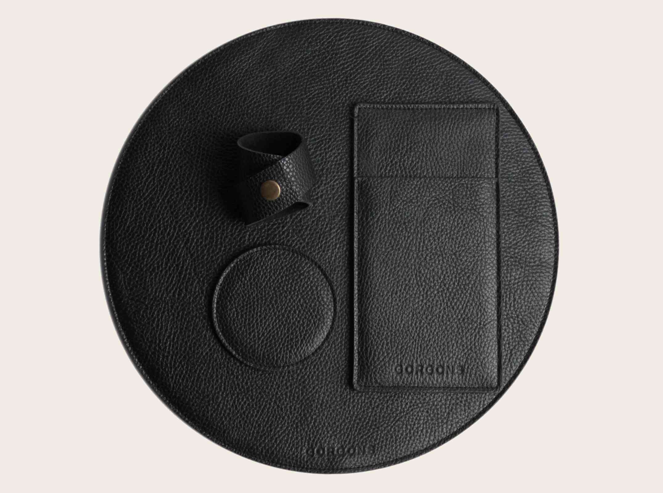 Stylish Oval Felt Placemats Set with Genuine Leather Finish
